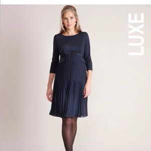 Seraphine Luxe Pleated Maternity Dress Size 4